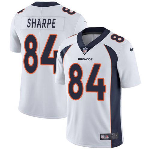 Nike Broncos #84 Shannon Sharpe White Men's Stitched NFL Vapor Untouchable Limited Jersey